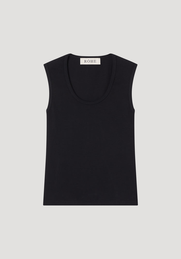 Rib tank top | black