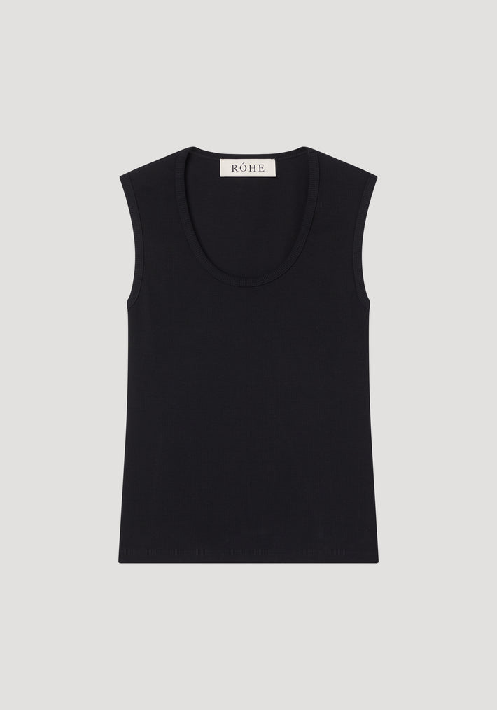 Rib tank top | black