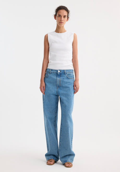 Dense rib tank top | optic white