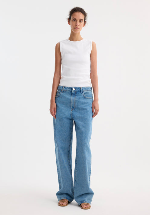 Dense rib tank top | optic white