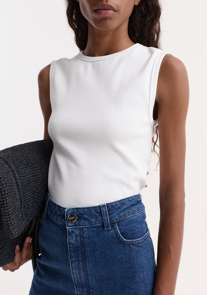 Dense rib tank top | optic white