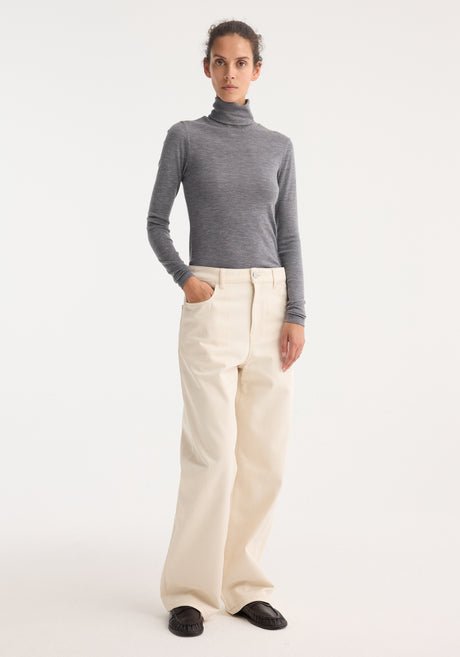 Fine merino turtleneck | mid grey melange