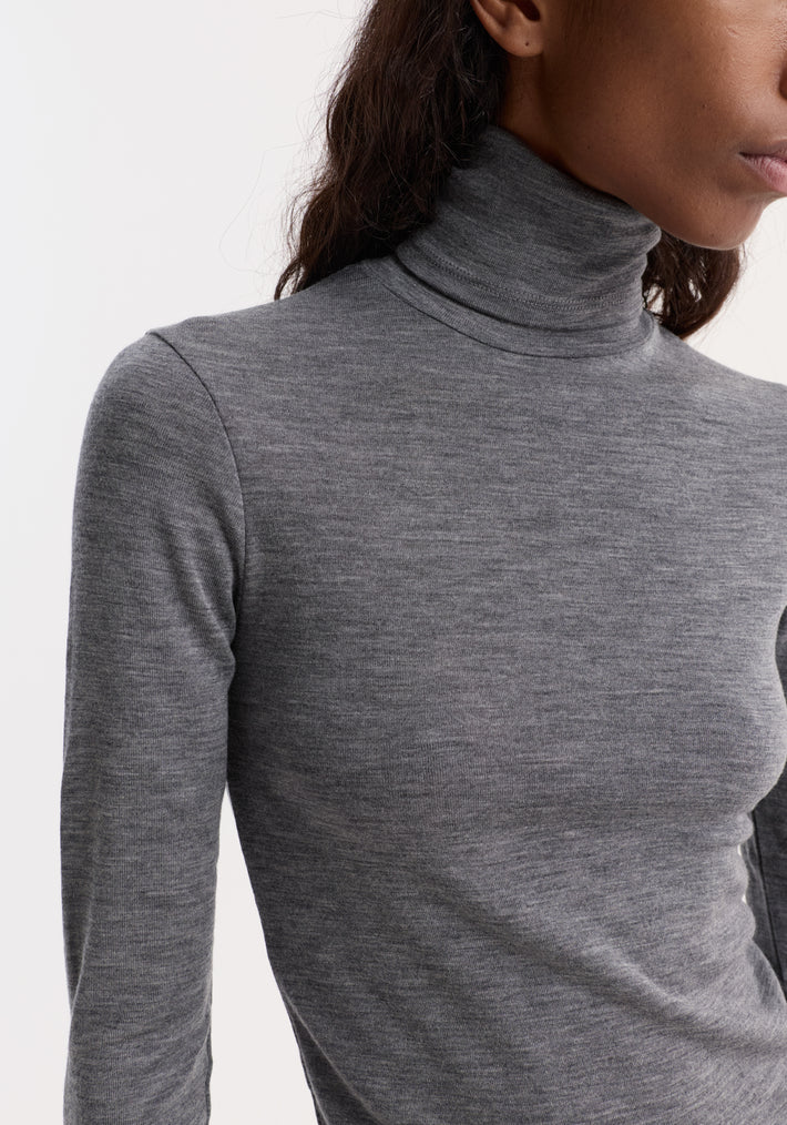 Fine merino turtleneck | mid grey melange