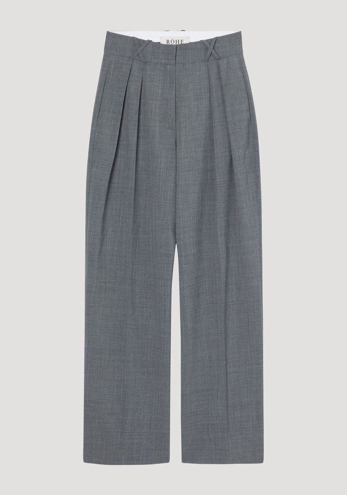 Wide leg tailored trousers | grey melange