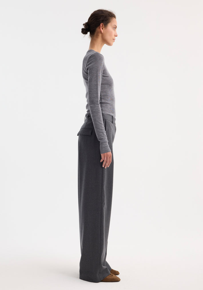 Fine merino longsleeve | mid grey melange