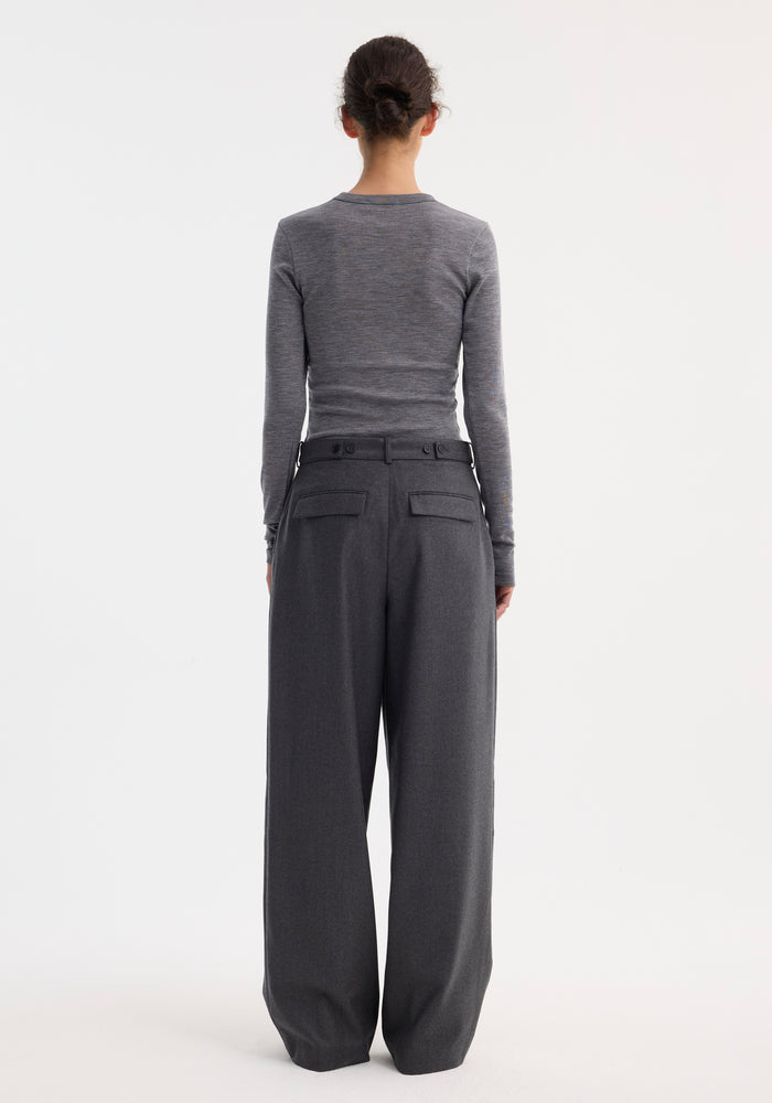 Fine merino longsleeve | mid grey melange