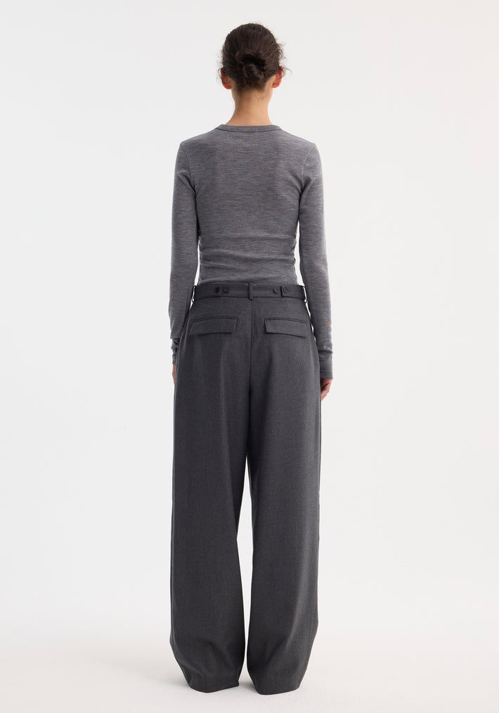 Fine merino longsleeve | mid grey melange