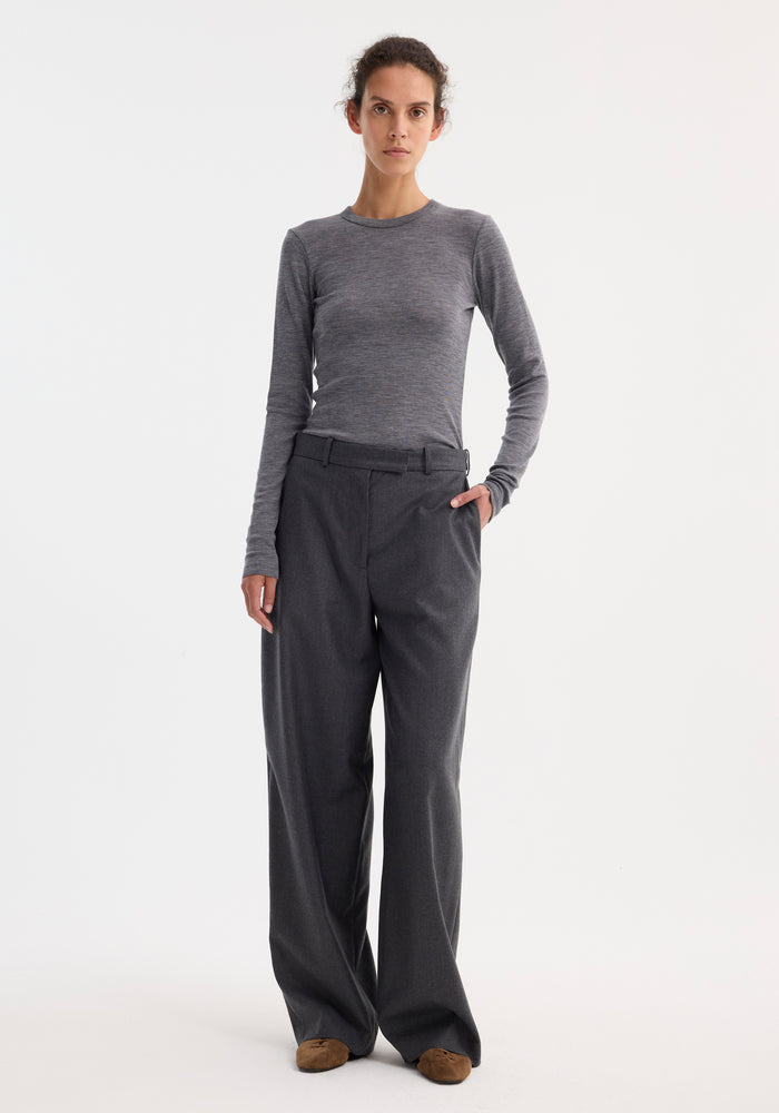 Fine merino longsleeve | mid grey melange