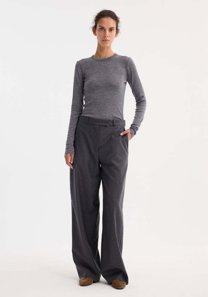 Fine merino longsleeve | mid grey melange
