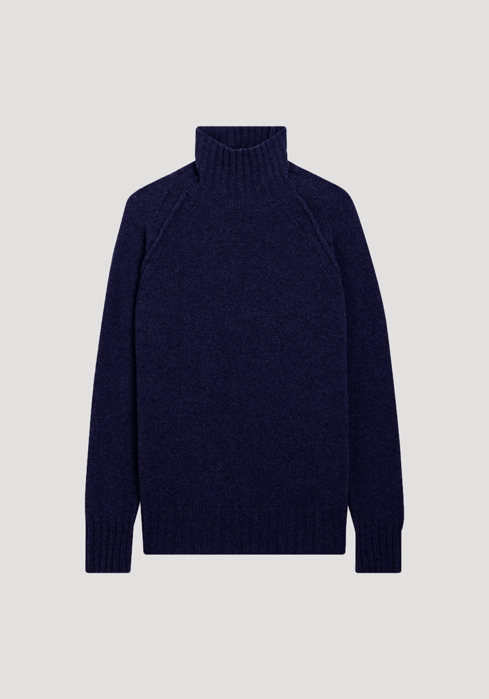 Wool cashmere turtleneck | navy