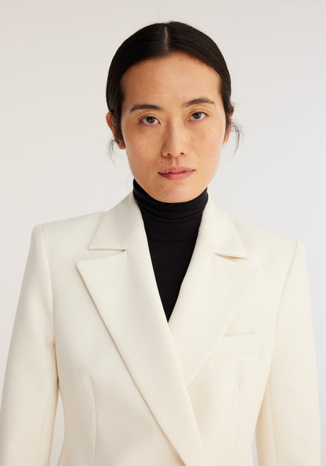 Tailored wool blazer | ivory