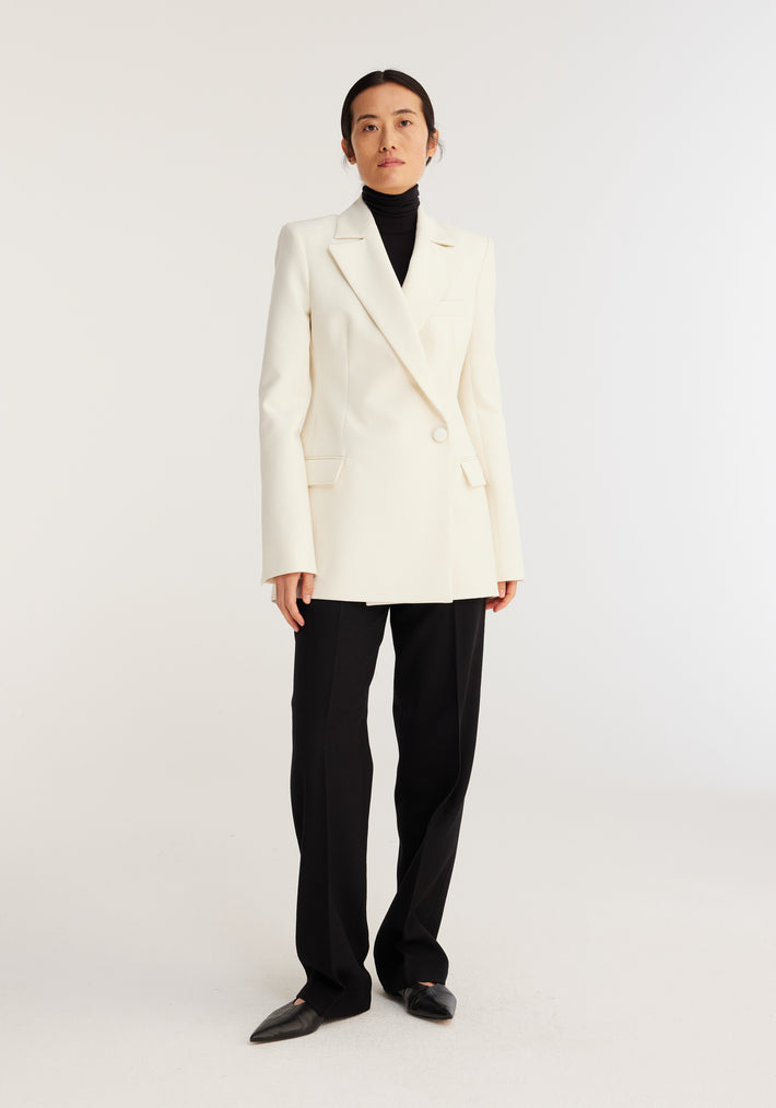 Tailored wool blazer | ivory