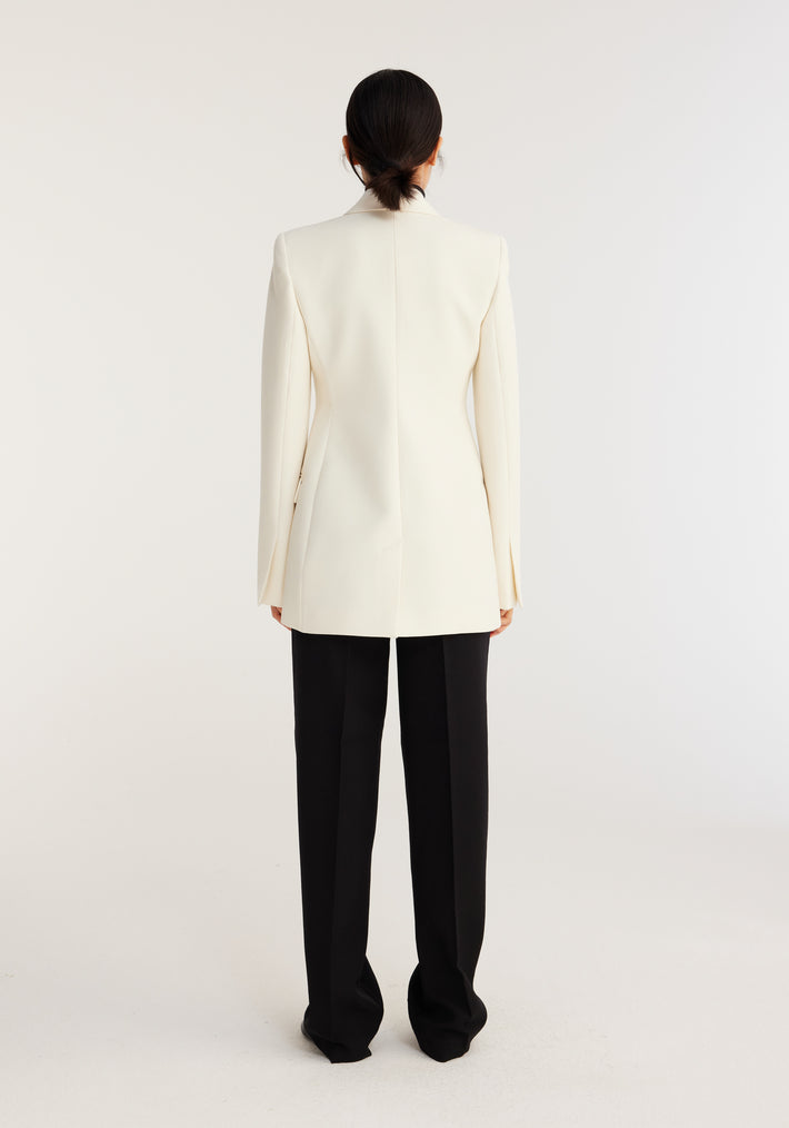 Tailored wool blazer | ivory