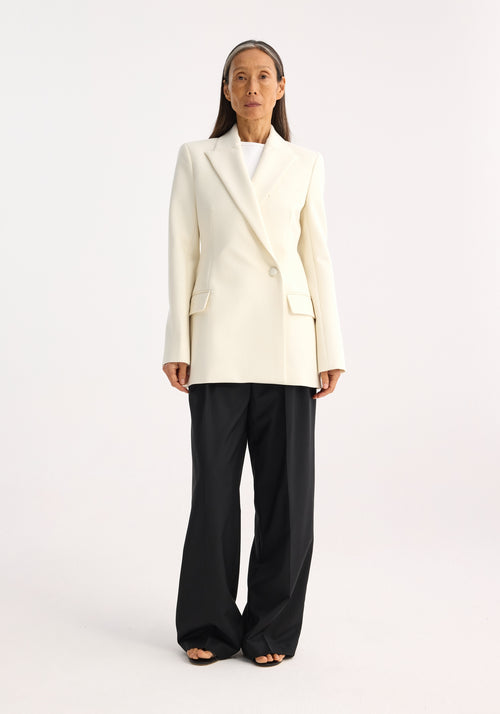 Tailored wool blazer | ivory