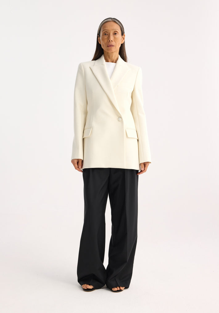 Tailored wool blazer | ivory