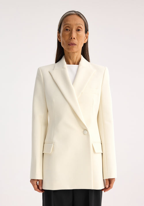 Tailored wool blazer | ivory