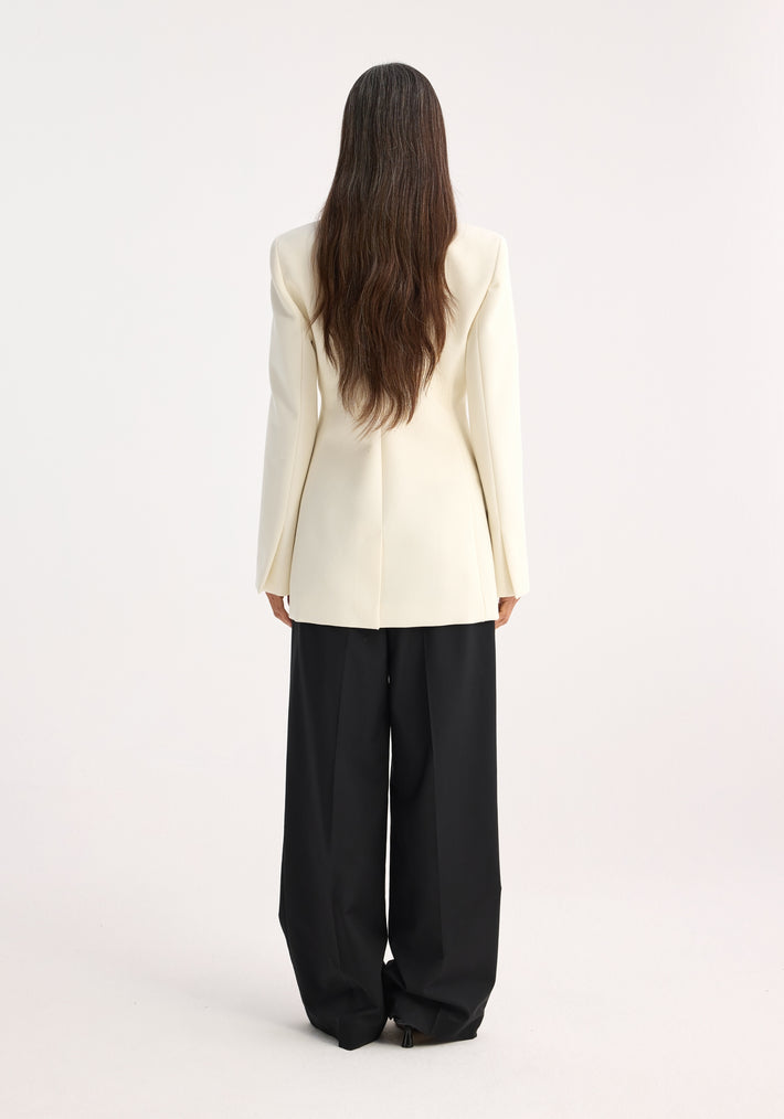 Tailored wool blazer | ivory