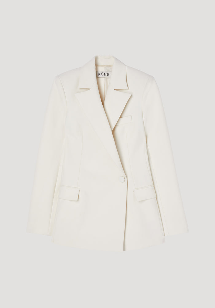 Tailored wool blazer | ivory