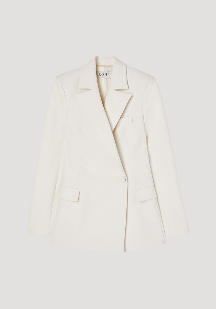 Tailored wool blazer | ivory