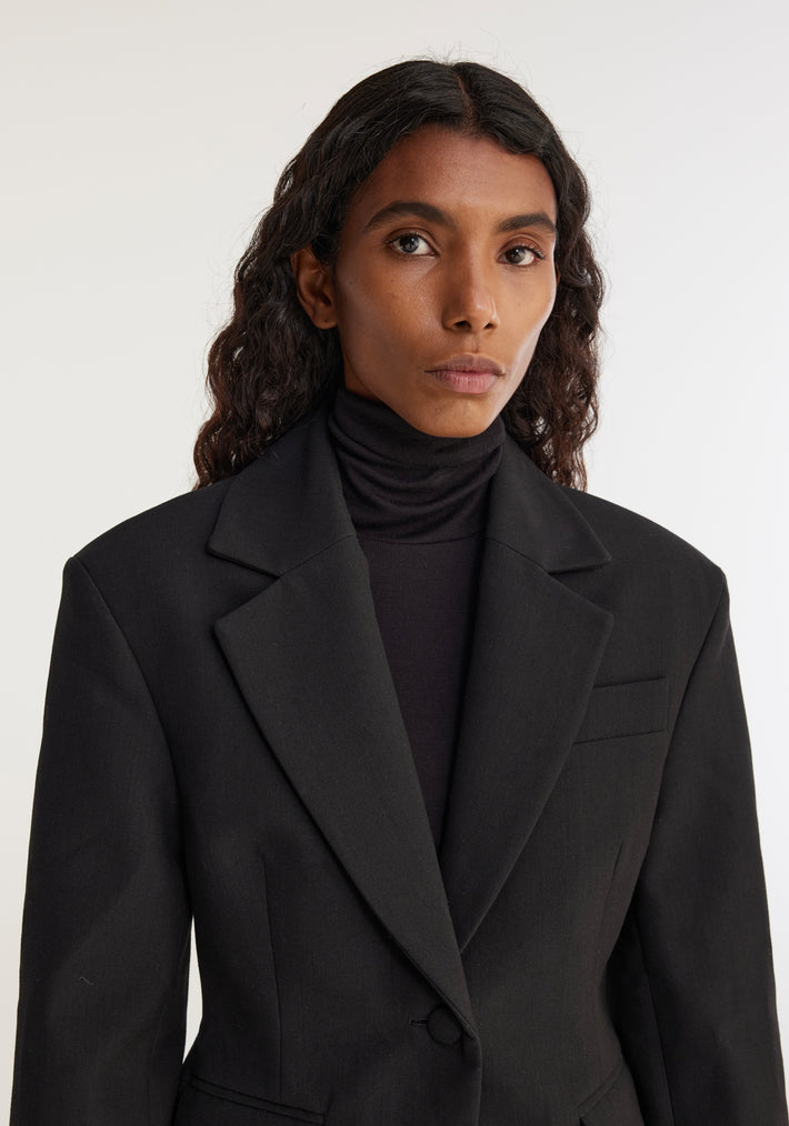 Waisted wool blazer | noir