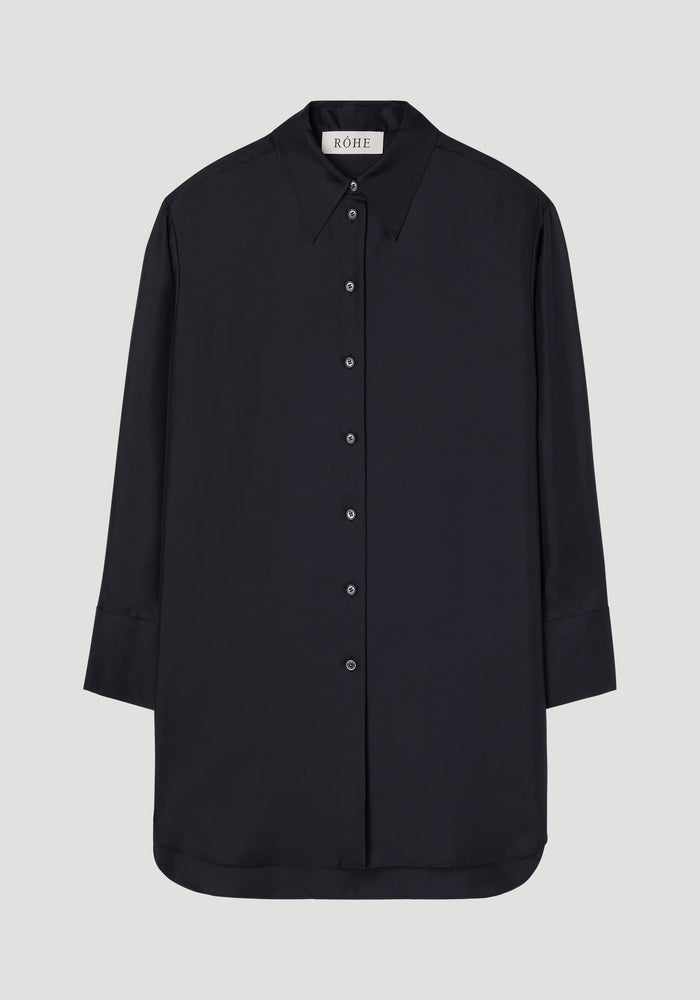 Oversized silk shirt | noir