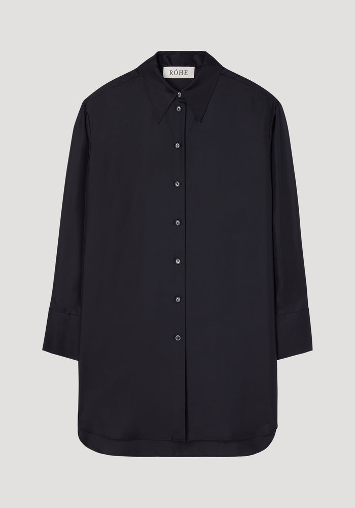 Signature elongated silk shirt | noir