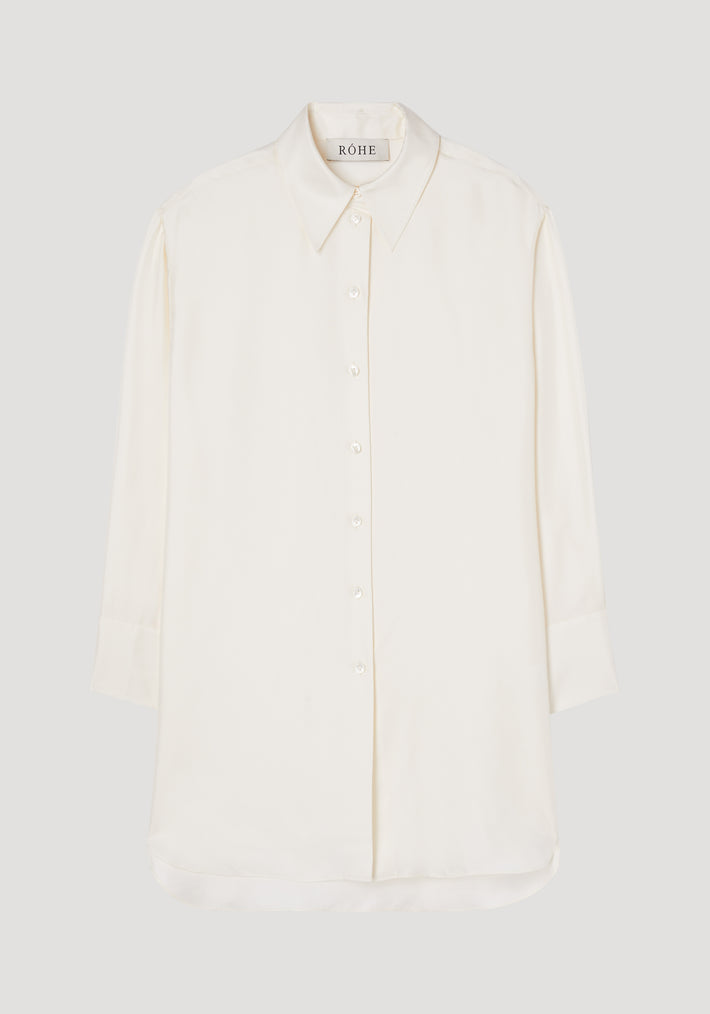 Oversized silk shirt | cream