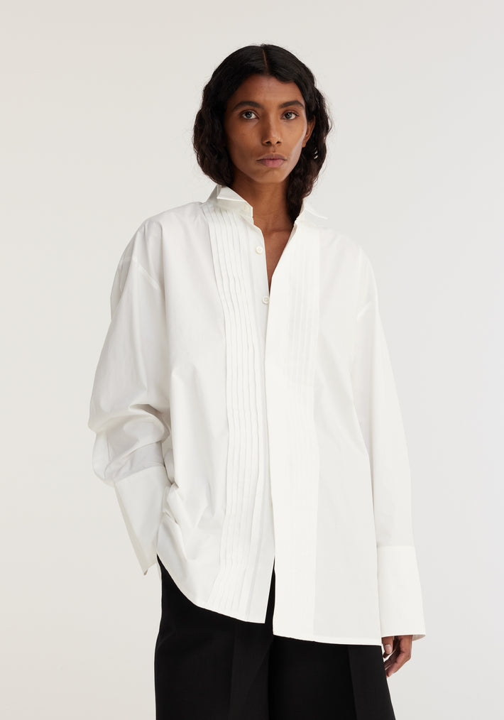 Tuxedo poplin shirt | white