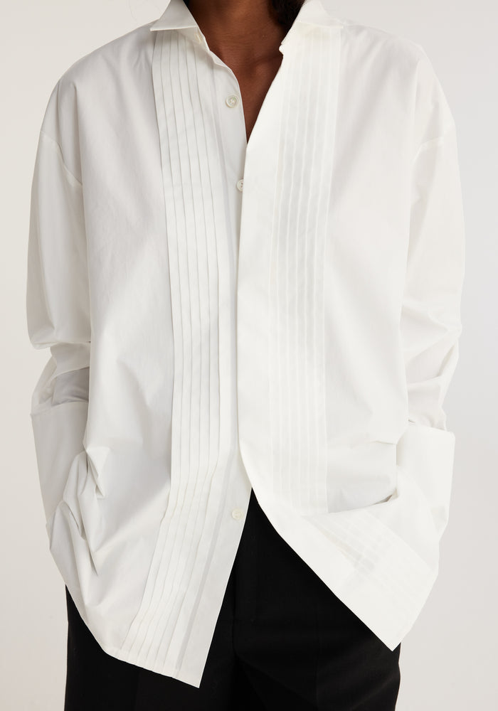 Tuxedo poplin shirt | white