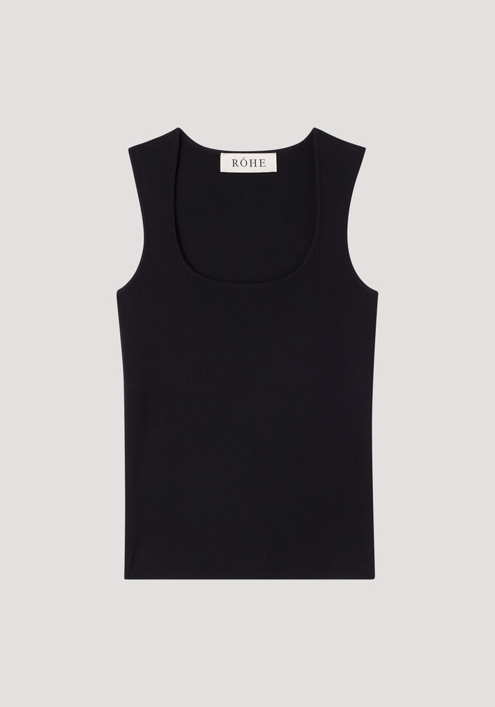 Bustier-shaped knitted tanktop | black