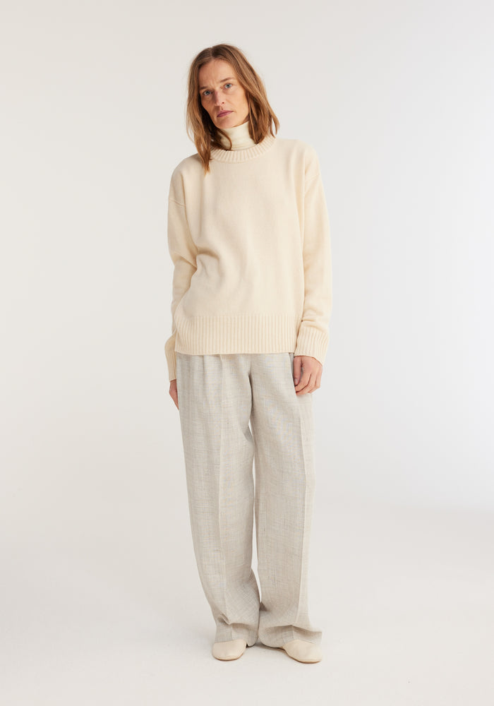 Wool cashmere crewneck | Cream (O)