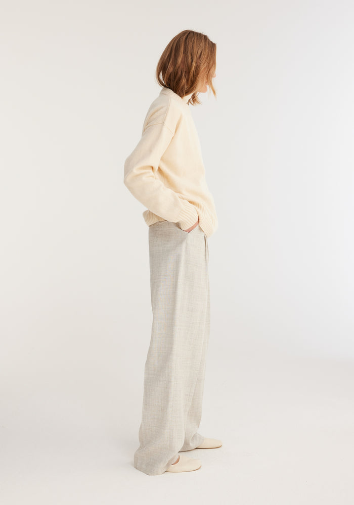 Wool cashmere crewneck | Cream (O)