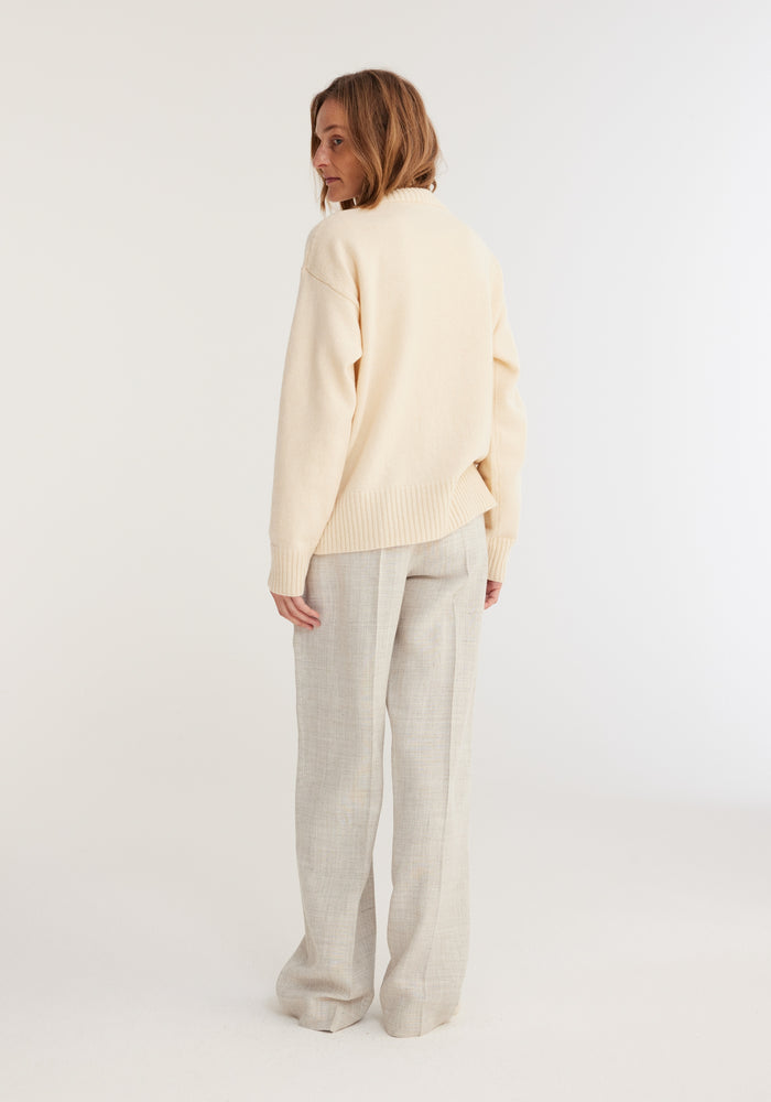 Wool cashmere crewneck | Cream (O)