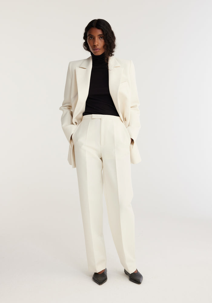 Tailored wool trousers | ivory
