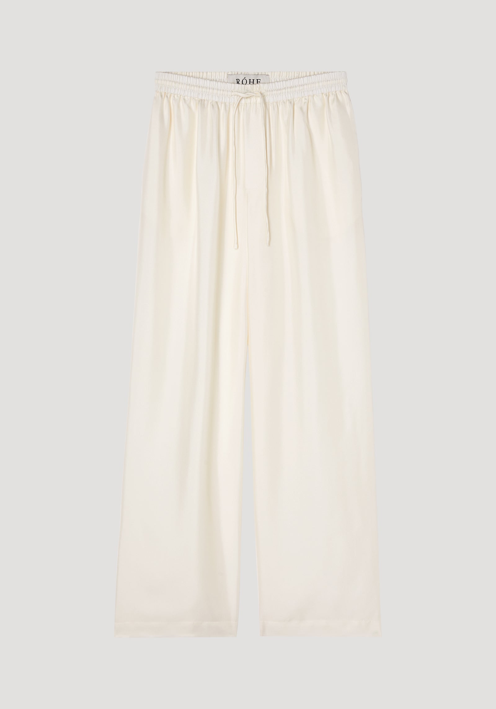 Wide leg silk trousers | cream