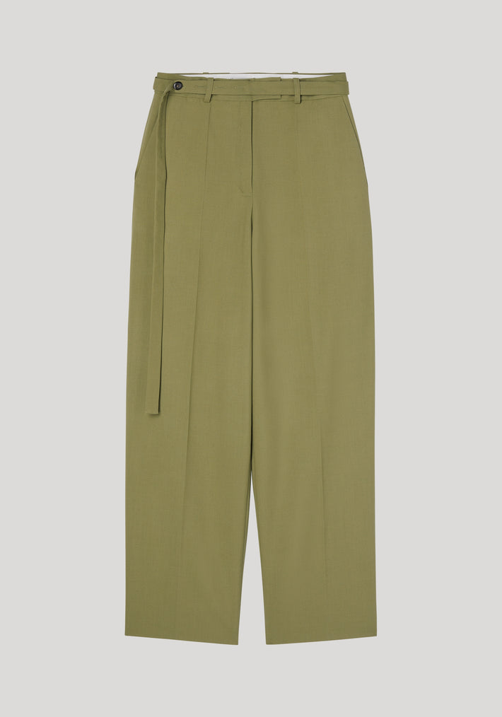Belted wide leg trousers | sage