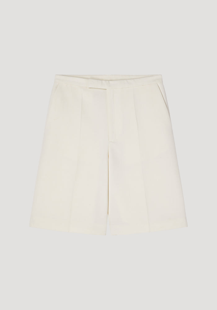Tailored wool shorts | ivory