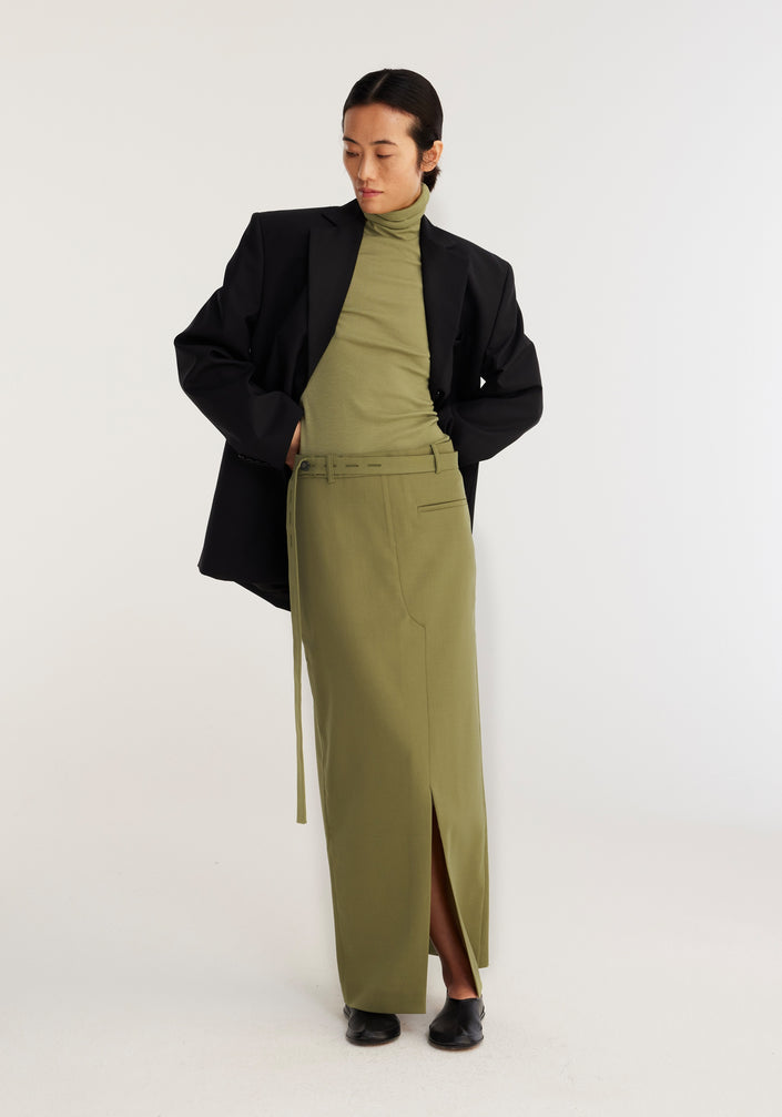 Reimagined tailored skirt | sage