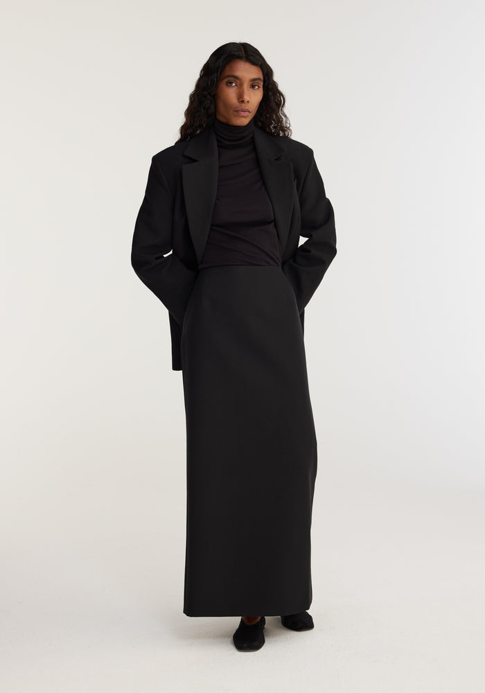 Long wool skirt | noir