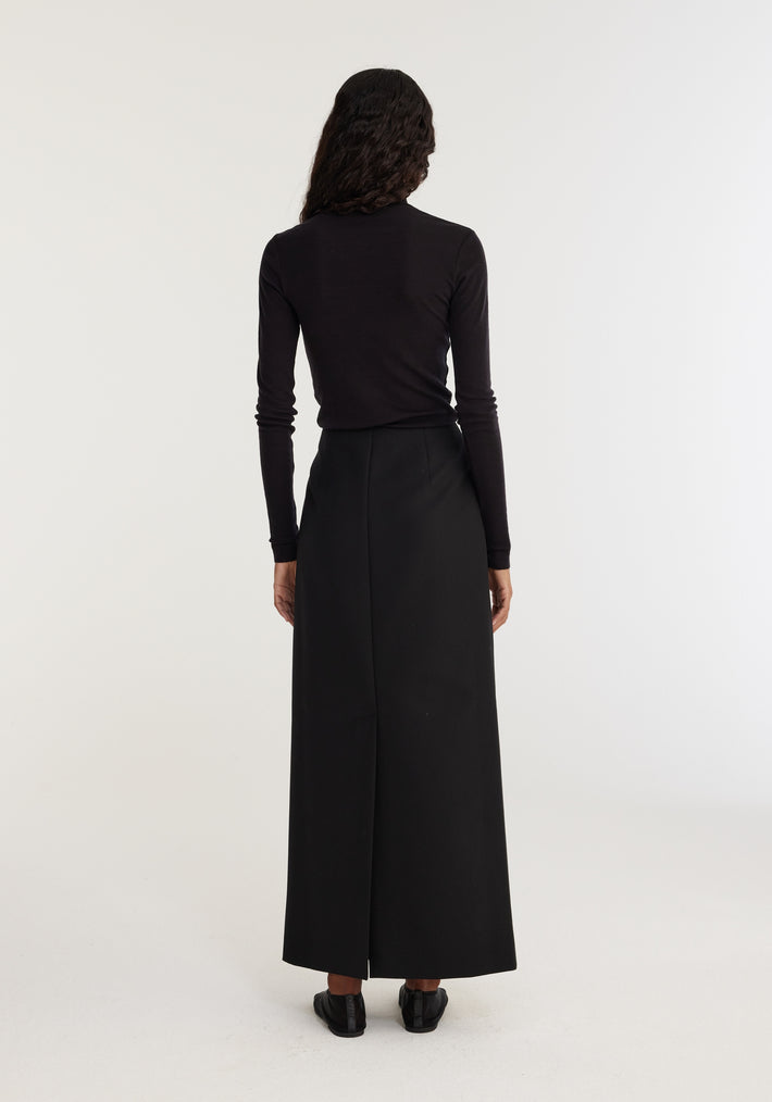 Long wool skirt | noir
