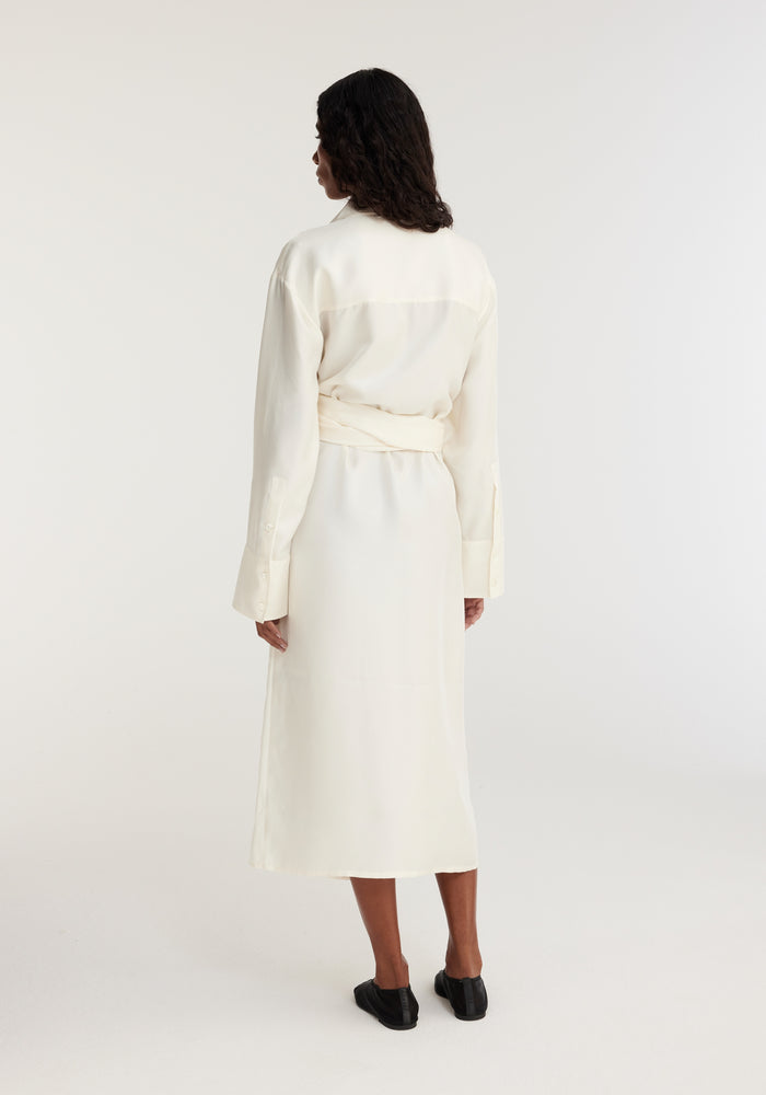 Double-layer silk dress | cream