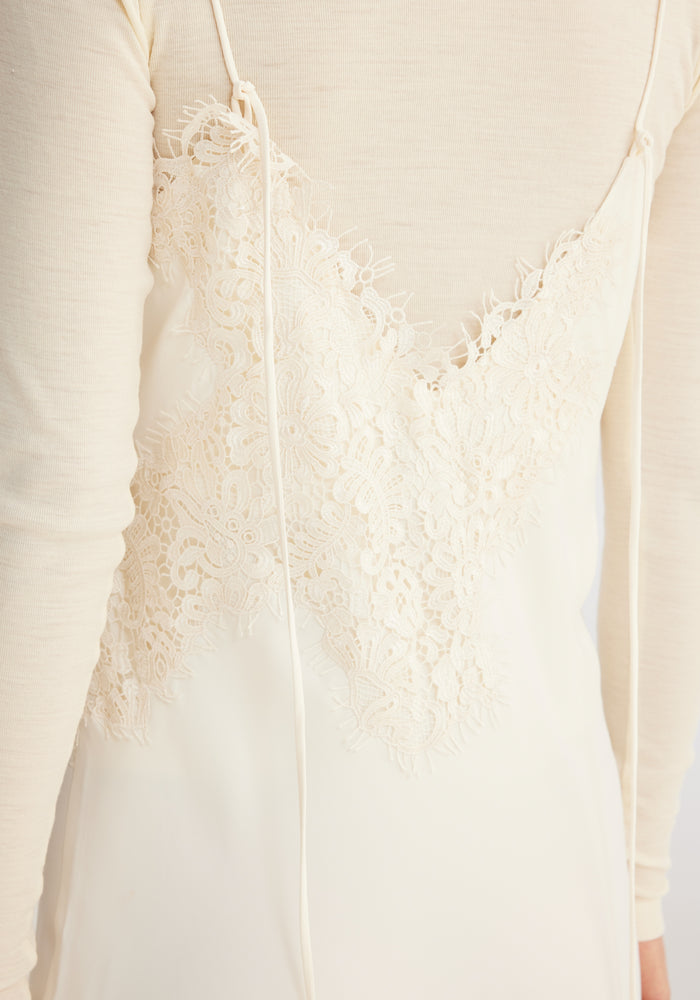 Lace camisole dress | Cream (O)