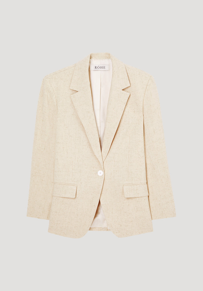 Single breasted relaxed blazer | boucle