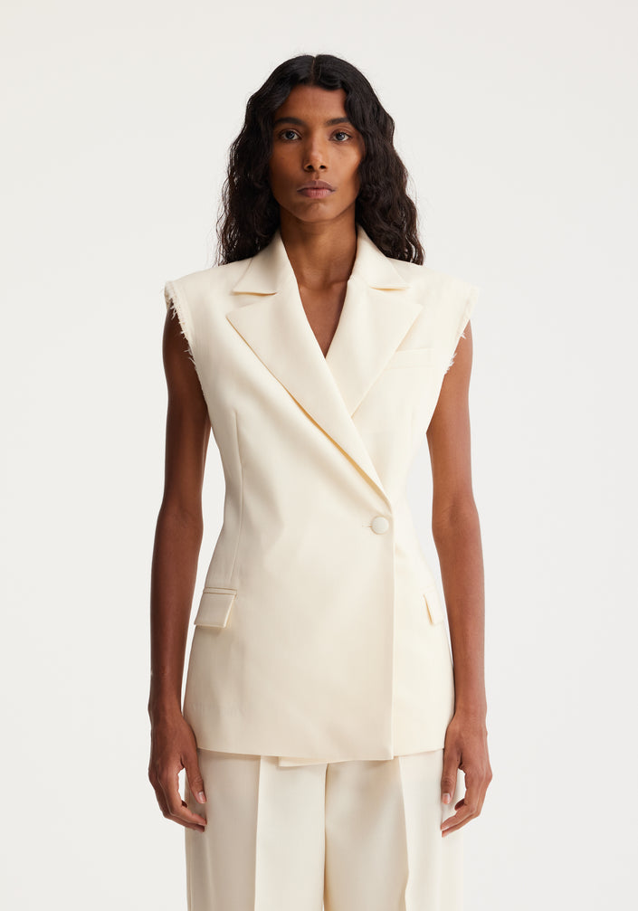 Sleeveless blazer | off-white