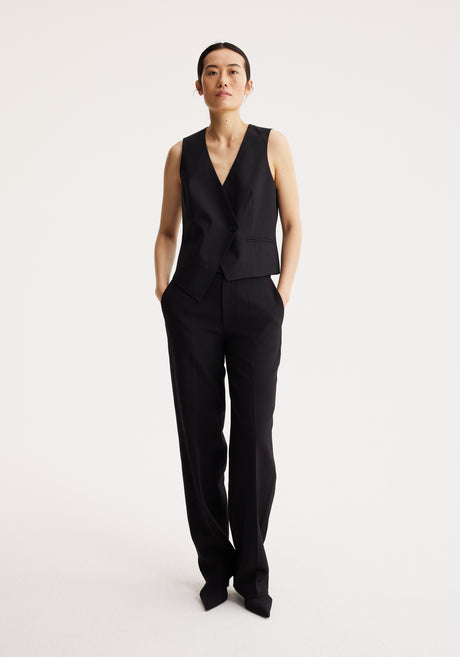 Tailored overlap waistcoat | noir