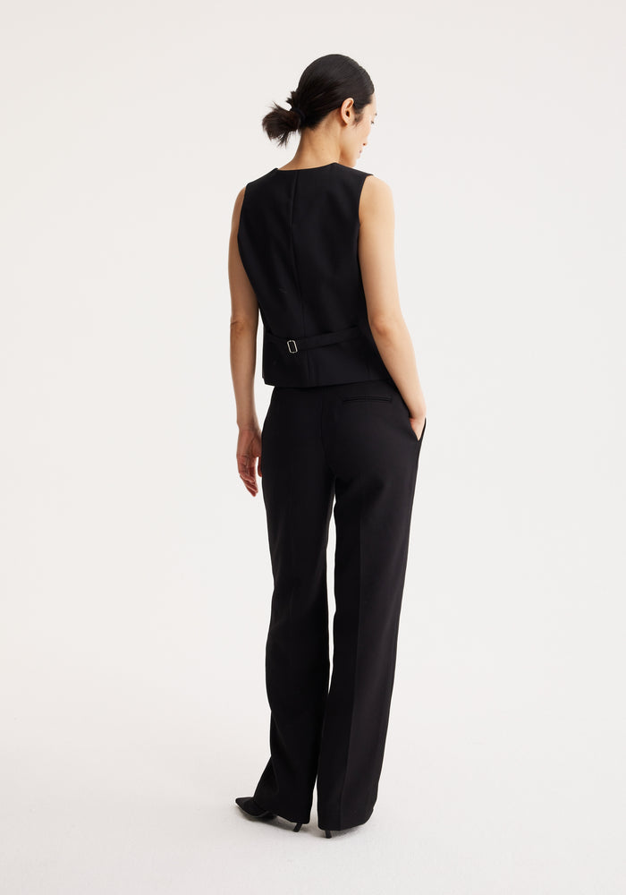 Tailored overlap waistcoat | noir
