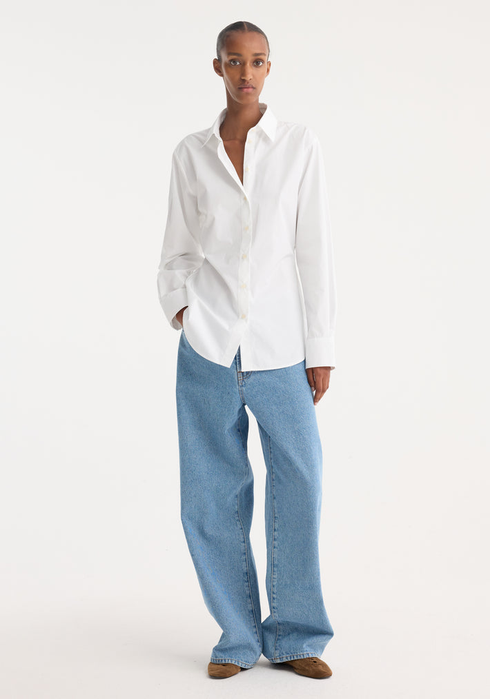 Poplin shaped shirt | optic white