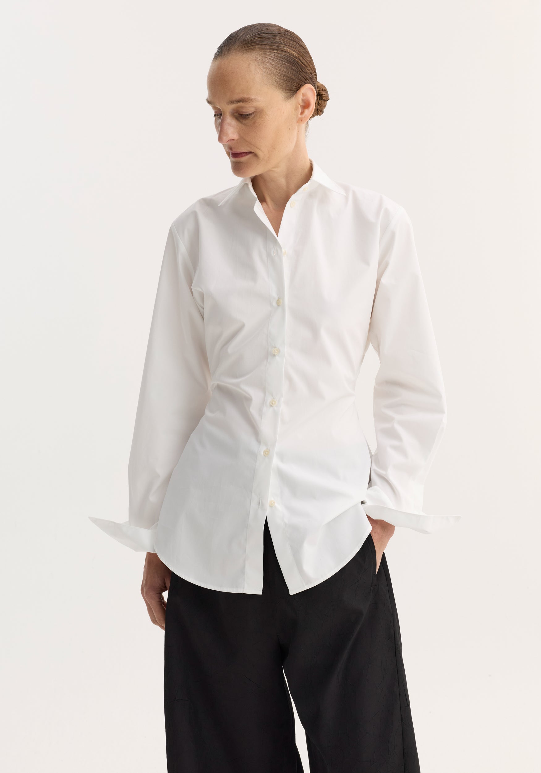 poplin white dress shirt Men's Organic Cotton Stretch Poplin Dress Shirt