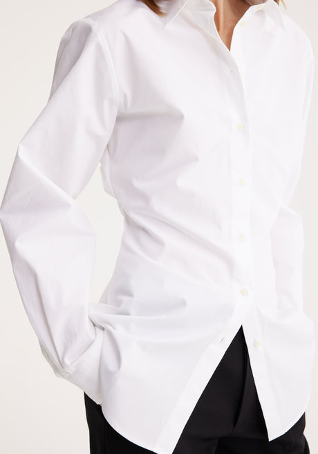 Shaped poplin shirt | white