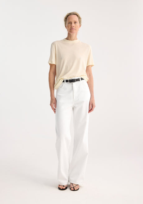 Relaxed wool t-shirt | cream